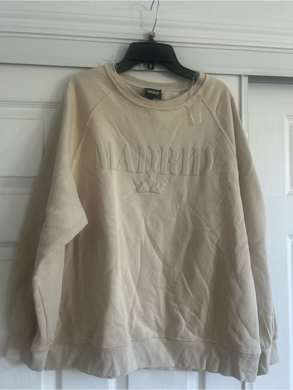 Madrid Embossed Crewneck Sweatshirt - Beige